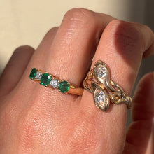 Load image into Gallery viewer, Vintage 14K Yellow Gold Emerald & Diamond Band