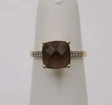 Load image into Gallery viewer, Vintage Smoky Quartz Diamonds 14K Yellow Gold Ring