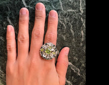 Load image into Gallery viewer, Striking Denoir 18K Gold Peridot, Prasiolite, Tourmaline and Diamond Ring