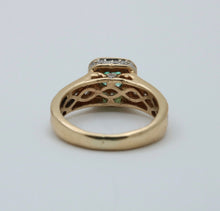 Load image into Gallery viewer, Vintage 14K Yellow Gold Emerald & Diamond Ring, Engagement Ring