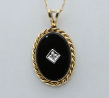 Load image into Gallery viewer, Vintage Onyx & Diamond Charm Pendant