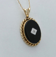 Load image into Gallery viewer, Vintage Onyx & Diamond Charm Pendant