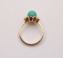 Load image into Gallery viewer, Vintage Turquoise 14K Yellow Gold  Ring