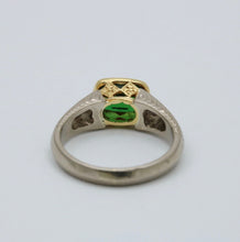 Load image into Gallery viewer, Vintage Tsavorite Garnet 18K White Yellow Gold Ring