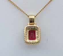 Load image into Gallery viewer, Vintage 14K Yellow Gold Ruby & Diamond Pendant Necklace