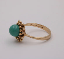 Load image into Gallery viewer, Vintage Turquoise 14K Yellow Gold  Ring
