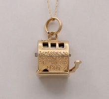 Load image into Gallery viewer, Vintage Slot Machine Moveable 14K Yellow Gold Pendant Charm