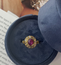 Load image into Gallery viewer, Vintage 22 K Yellow Gold Ruby & Diamond Ring, Engagement Ring.