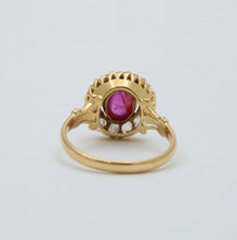 Load image into Gallery viewer, Vintage 22 K Yellow Gold Ruby & Diamond Ring, Engagement Ring.