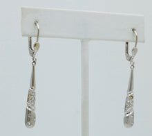 Load image into Gallery viewer, 14K White Gold Diamond Dangling Earrings