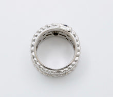 Load image into Gallery viewer, Judith Ripka 925 Sterling Silver Synthetic Stones Wide Band Ring