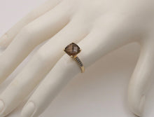 Load image into Gallery viewer, Vintage Smoky Quartz Diamonds 14K Yellow Gold Ring
