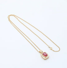 Load image into Gallery viewer, Vintage 14K Yellow Gold Ruby & Diamond Pendant Necklace
