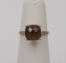 Load image into Gallery viewer, Vintage Smoky Quartz Diamonds 14K Yellow Gold Ring