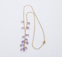 Load image into Gallery viewer, Vintage Amethyst 14K Yellow Gold Droplet Necklace