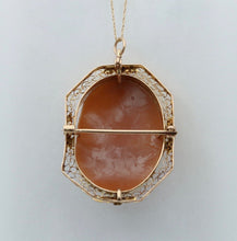 Load image into Gallery viewer, Victorian Carved Cameo 14K Yellow Gold Pendant Brooch
