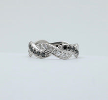 Load image into Gallery viewer, Vintage Diamonds Blue Sapphires 14K White Gold Ring