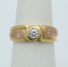 Load image into Gallery viewer, Vintage 14K Yellow & Pink Gold Diamond Band
