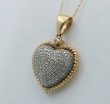 Load image into Gallery viewer, Vintage 10K Yellow & White Gold Diamond Heart Charm