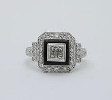 Load image into Gallery viewer, Vintage Diamonds 18K White Gold Deco Style Ring