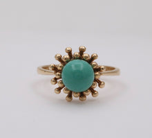 Load image into Gallery viewer, Vintage Turquoise 14K Yellow Gold  Ring