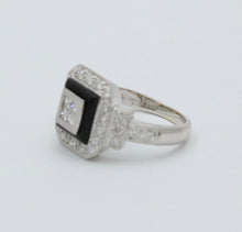 Load image into Gallery viewer, Vintage Diamonds 18K White Gold Deco Style Ring