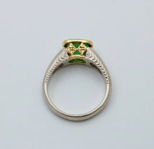 Load image into Gallery viewer, Vintage Tsavorite Garnet 18K White Yellow Gold Ring