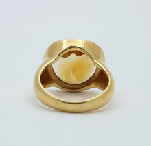 Load image into Gallery viewer, Vintage Unisex Citrine Diamonds 18K Yellow Gold Ring