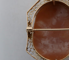 Load image into Gallery viewer, Victorian Carved Cameo 14K Yellow Gold Pendant Brooch
