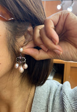 Load image into Gallery viewer, Bohemian Style Silver Pink Pearl Enamel Chandelier Earring