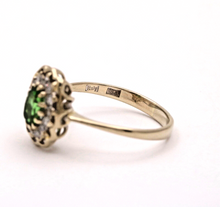 Load image into Gallery viewer, Vintage Italian Peridot Diamonds 18K Yellow Gold Ring