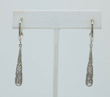 Load image into Gallery viewer, 14K White Gold Diamond Dangling Earrings