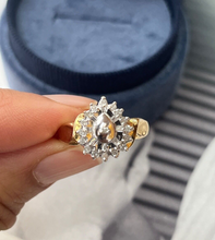 Load image into Gallery viewer, Vintage 10K Yellow & White Gold DIamond Ring