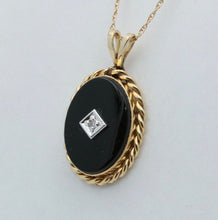 Load image into Gallery viewer, Vintage Onyx & Diamond Charm Pendant