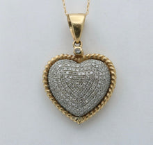 Load image into Gallery viewer, Vintage 10K Yellow & White Gold Diamond Heart Charm