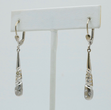 Load image into Gallery viewer, 14K White Gold Diamond Dangling Earrings