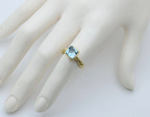 Load image into Gallery viewer, Vintage Blue Topaz 18K Yellow Gold Arto Vandian Ring