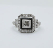Load image into Gallery viewer, Vintage Diamonds 18K White Gold Deco Style Ring