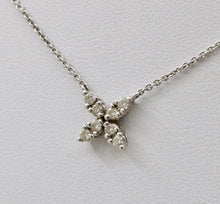Load image into Gallery viewer, Vintage Diamonds 14K White Gold Italian Clover Pendant Chain