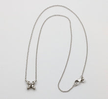 Load image into Gallery viewer, Vintage Diamonds 14K White Gold Italian Clover Pendant Chain