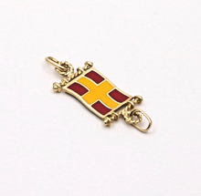 Load image into Gallery viewer, Vintage Nautical Flag 18K Yellow Gold Enamel Pendant Charm