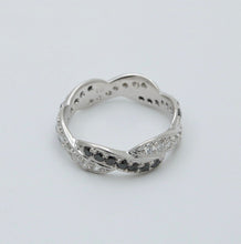 Load image into Gallery viewer, Vintage Diamonds Blue Sapphires 14K White Gold Ring