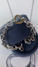 Load image into Gallery viewer, Tiffany & Co 18K Yellow Gold & Silver Open Heart Bracelet