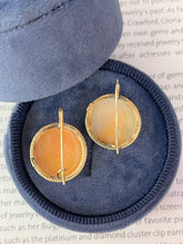 Load image into Gallery viewer, Vintage 14K Yellow Gold Carved Cameo Dangling Earrings
