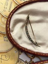 Load image into Gallery viewer, Antique Art Nouveau Krementz Crescent Enamel Forget Me Not Brooch