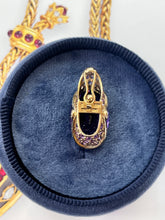 Load image into Gallery viewer, Vintage 10K Yellow Gold Amethyst And Diamond Pendant