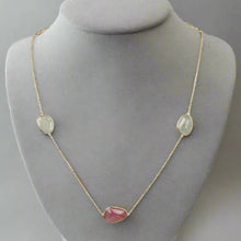Load image into Gallery viewer, Vintage 14K Yellow Gold Garnet Station Necklace