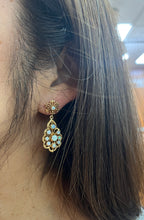 Load image into Gallery viewer, Vintage 14K Yellow Gold Opal Dangling Earrings