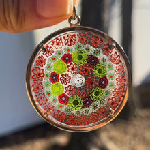 Load image into Gallery viewer, Vermeil Murano Glass Millefiori Disk Pendant