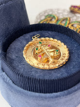 Load image into Gallery viewer, Vintage Merry Christmas 14K Yellow Gold Christmas Tree Charm Pendant